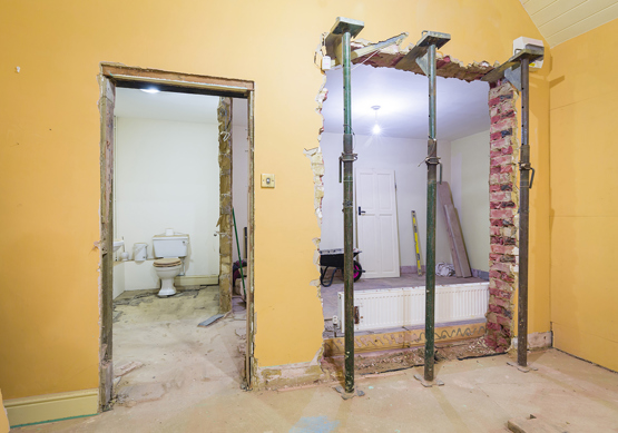 Picture showing knocking down of internal walls